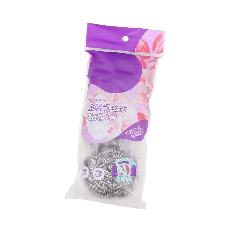 茶花 厨用钢丝球清洁球 B4301P 锅刷钢丝球不锈钢金属钢丝球 3个装 (5包起订)