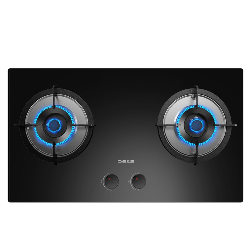 德意(DE&E)4.8Kw大火力燃气灶JZY/T-772A(液化气/天然气)防爆黑玻灶 嵌入式一级能效煤气灶