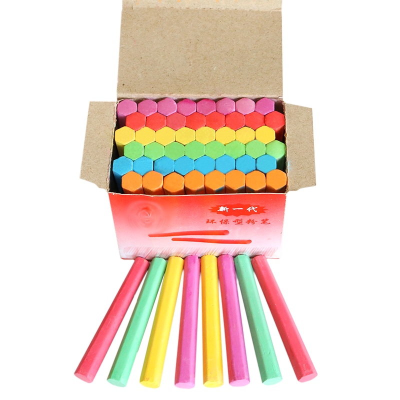 宝克(baoke)彩色官方正品无毒无尘粉笔 100支装儿童黑板公考教师课堂学生 彩色粉笔 50盒/箱