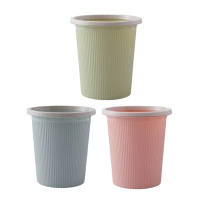 家用简约垃圾桶客厅无盖创意塑料纸篓卧室厨房卫生间用 中号混色3个装