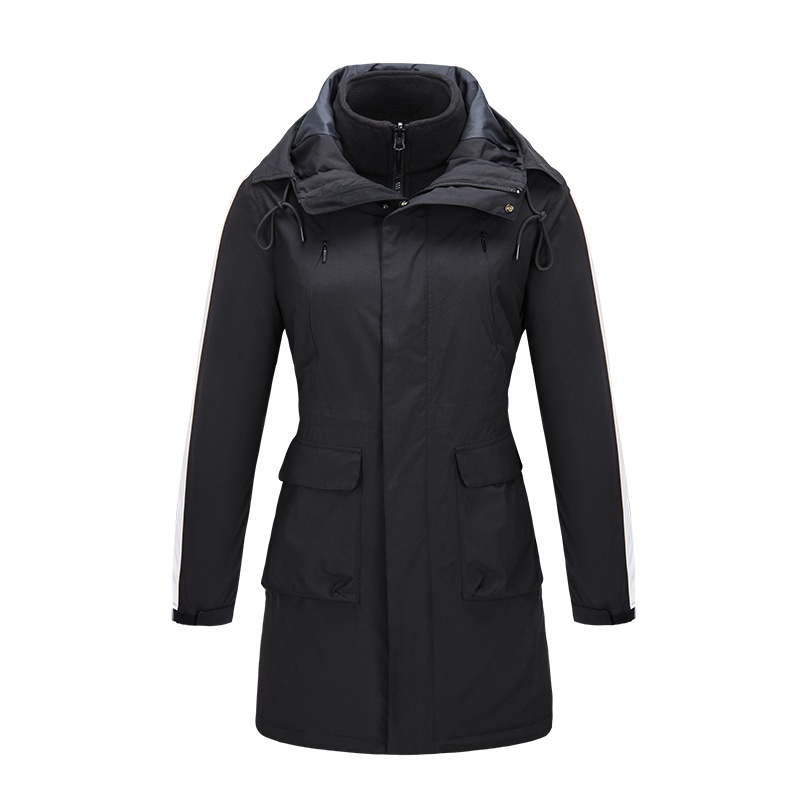 伯希和户外三合一冲锋衣新款女士可拆卸中长款耐磨上班地铁出游防水防风保暖抓绒内胆涤纶登山服装