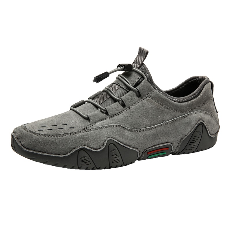 YIBULUOTUO秋季男鞋2021年新款运动休闲鞋皮鞋男真皮软底懒人豆豆鞋