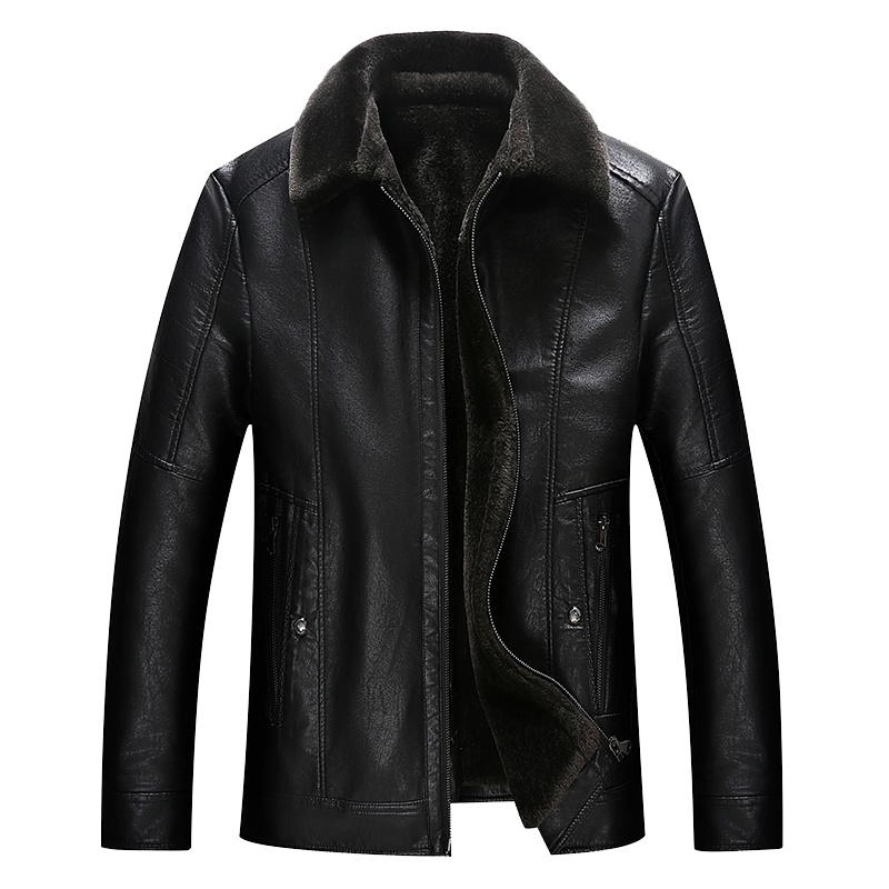 袋鼠(DAISHU)男士秋冬新款加绒休闲皮衣 DSTS5802