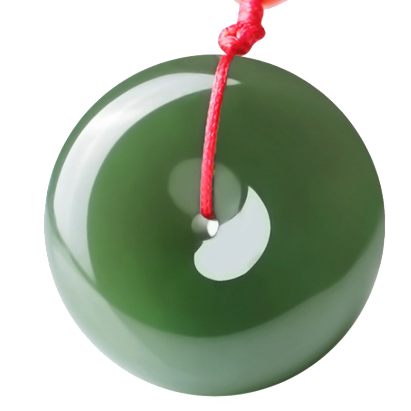 臻玉盈 新疆和田玉吊坠青玉平安扣男女款玉坠天然正品玉挂件玉石