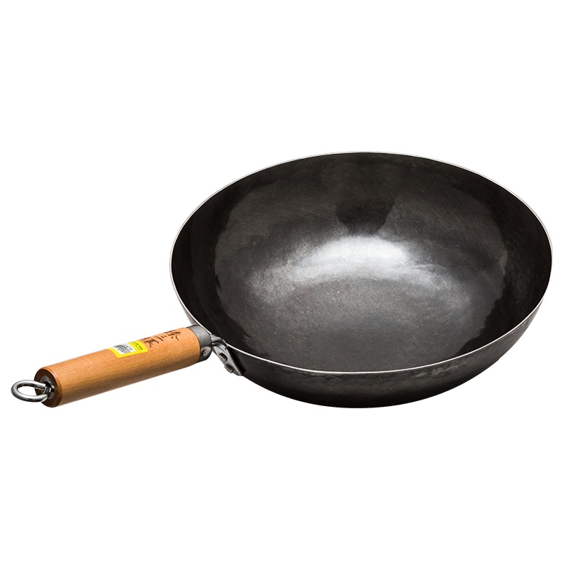 臻三环正宗章丘手工铁锅老式炒锅轻音不易粘无涂层家用燃气灶适用 轻音古法原色30cm