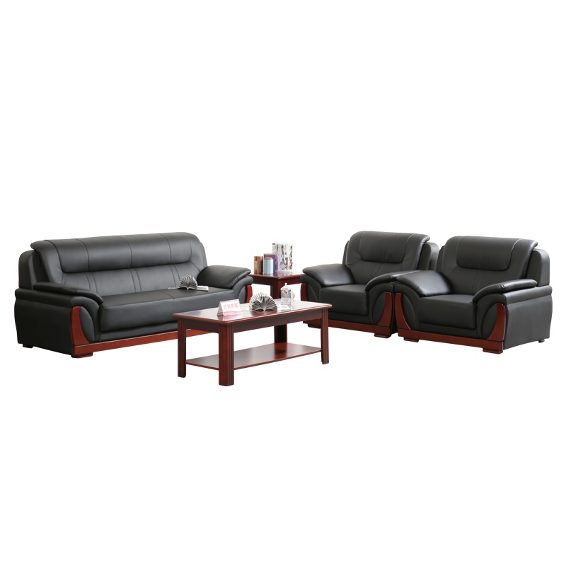 [红心家居]简约牛皮真皮组合沙发茶几现代大小户型客厅沙发