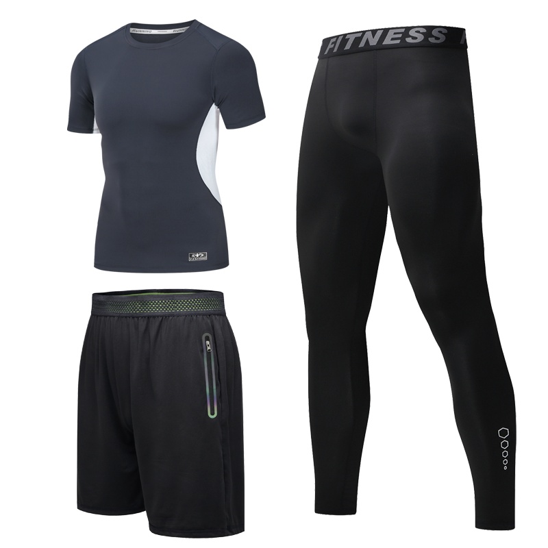 [直营]凯仕达(KAISHIDA)跑步套装男运动健身房篮球夏季训练紧身速干夜晨跑春秋季健身衣服