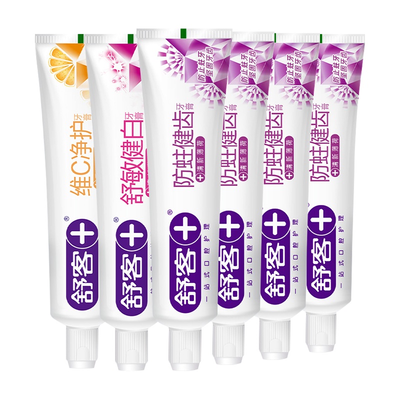 舒客牙膏防蛀固齿家庭套装6支800g