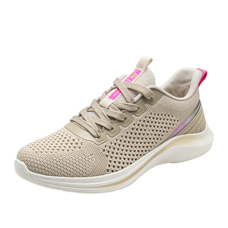 女鞋夏季新款网面针织Q弹轻便跑鞋透气女跑鞋