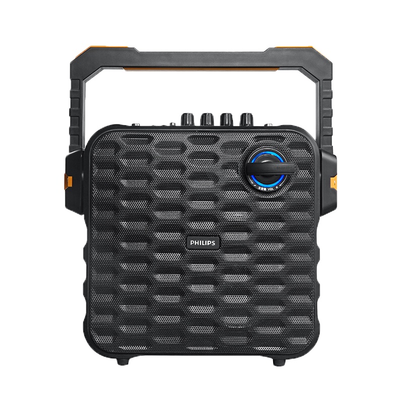 飞利浦(PHILIPS)SD60户外广场舞拉杆音响便携播放器带无线话筒K歌家用舞台演出蓝牙大功率重低音(黑色)