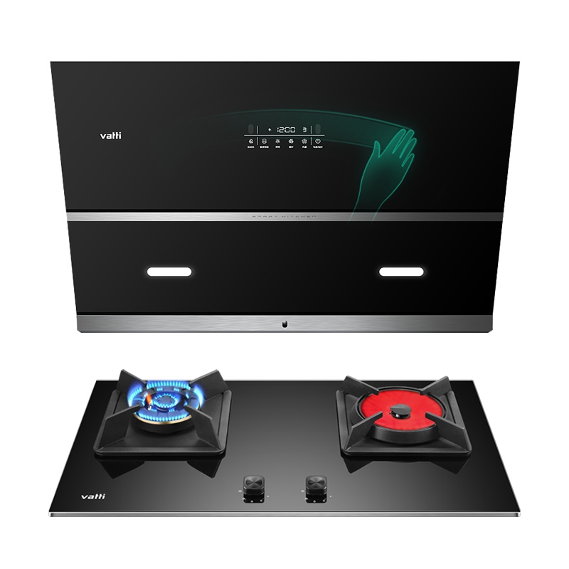 华帝(vatti)21立方大吸力侧吸抽油烟机灶具套餐i11151+49B天然气左蒸煮右爆炒分区烹饪妈妈灶自动洗烟灶套装