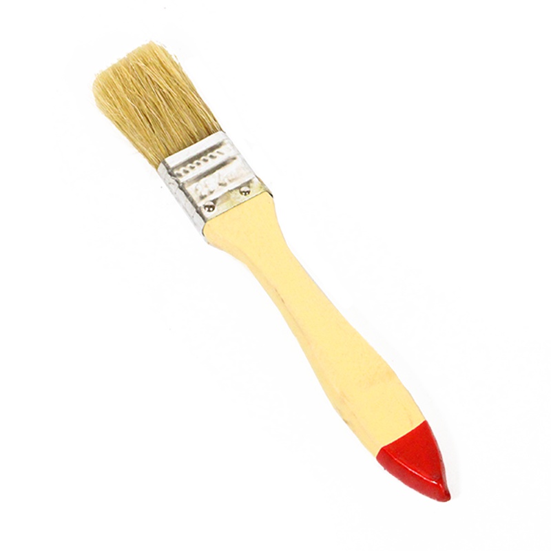 工霸(GONGBA)扁油刷 加厚猪鬃毛油漆刷子 红尖漆柄 1英寸 25mm(10把)货期3-5天