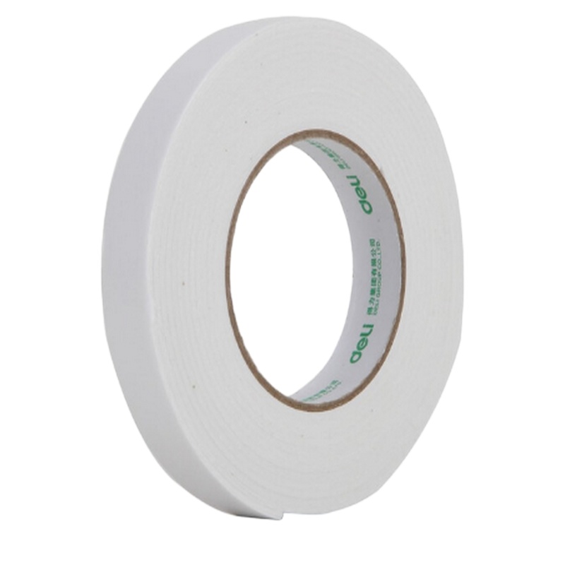 得力30412EVA泡棉双面胶带24mm*5y*2.5mm(白)(1卷/袋)五袋装