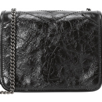 预售 圣罗兰YSL NIKI 链条包迷你 字母LOGO褶皱皮 女士单肩包 583103银链