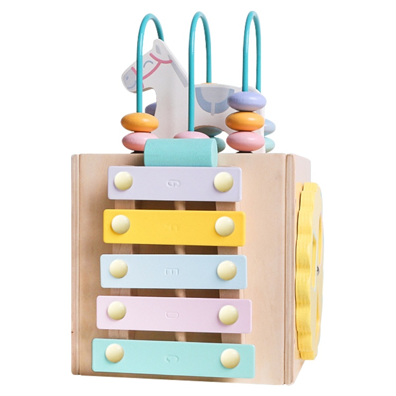 木玩世家甄选多功能盒男孩女孩玩具积木绕珠百宝箱