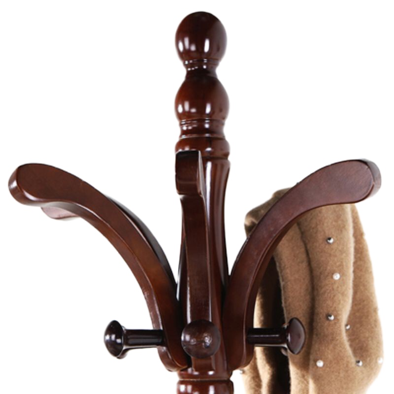 实木落地衣帽架 红木色