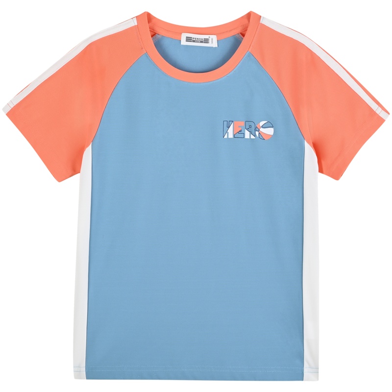 [99元3件]铅笔俱乐部童装男女童速干t恤夏中大童运动上衣儿童短袖夏季2024新款