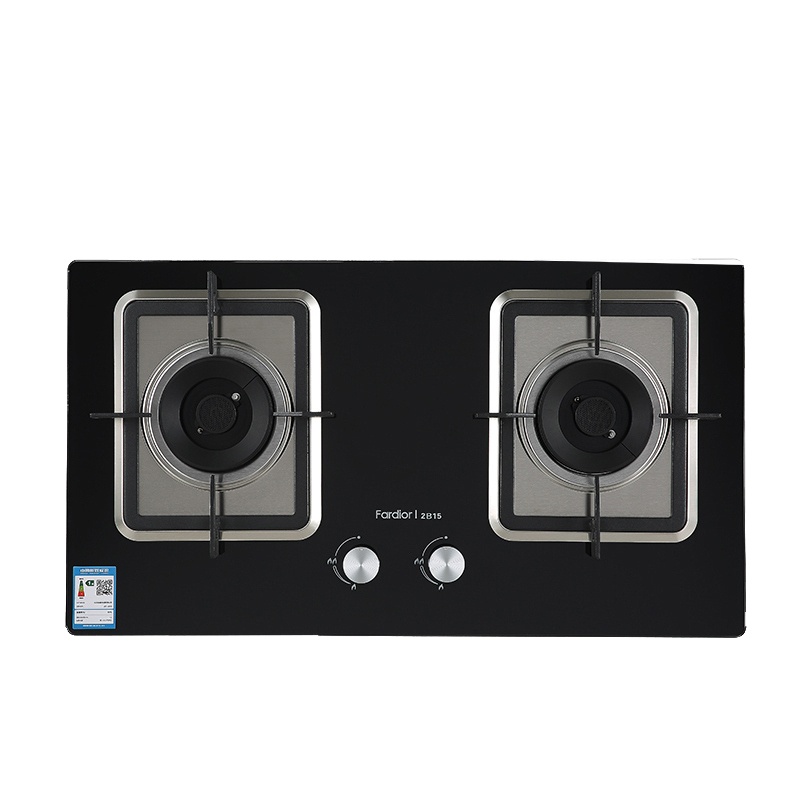 Fardior/法迪欧燃气灶JZY-2B15 黑金防爆钢化玻璃面板 台嵌两用 液化气 灶具 家用燃气灶
