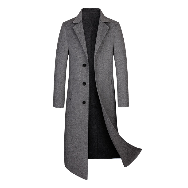 秋冬手工毛呢大衣中长款加长羊毛大衣双面尼外套妮子无羊绒风衣男 SMQB005