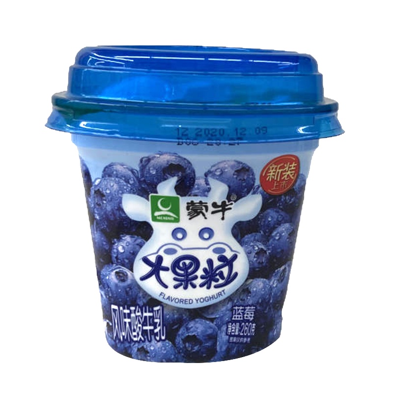 蒙牛大果粒酸牛奶蓝莓果粒三角杯260g
