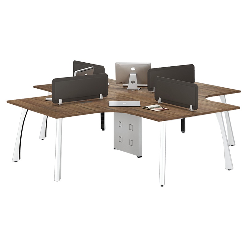 钜晟 办公桌钢架职员屏风桌1.4米四人位电脑桌JS-GZ1404B