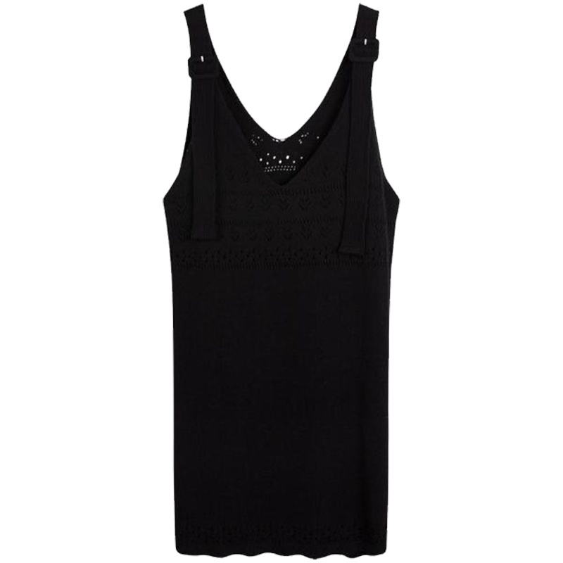 【热卖】7m黑色吊带背心裙子2020春季新款韩版宽松显瘦中长款连衣裙女夏70010845