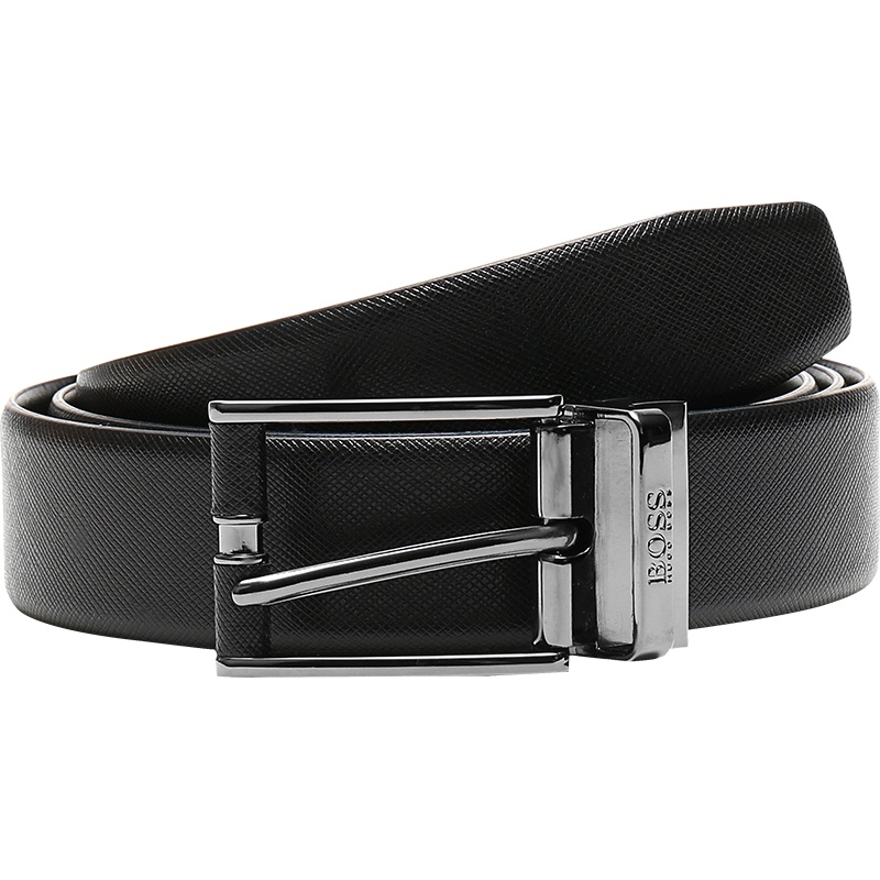 HUGO BOSS 雨果博斯 男士牛皮针扣式双面腰带 50397963