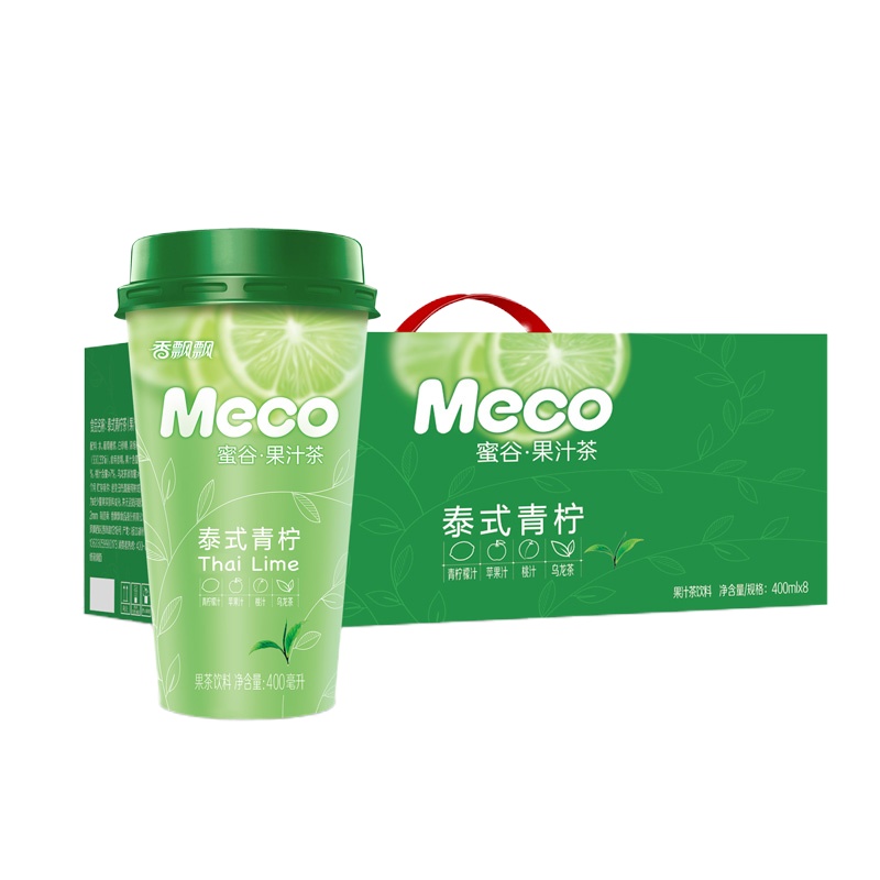 香飘飘奶茶 Meco蜜谷果汁茶 泰式青柠口味400ml*15瓶