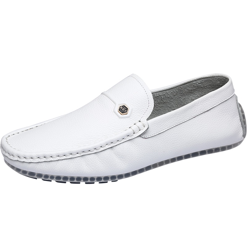 红蜻蜓男鞋新款真皮休闲皮鞋软皮软底懒人鞋英伦豆豆鞋子