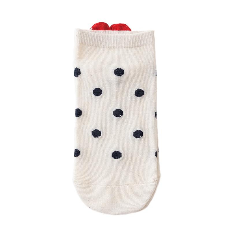 苏宁宜品[五双装]日系可爱夏季薄款低帮船袜女透气棉质袜子韩国浅口隐形短袜不掉跟后跟爱心短袜