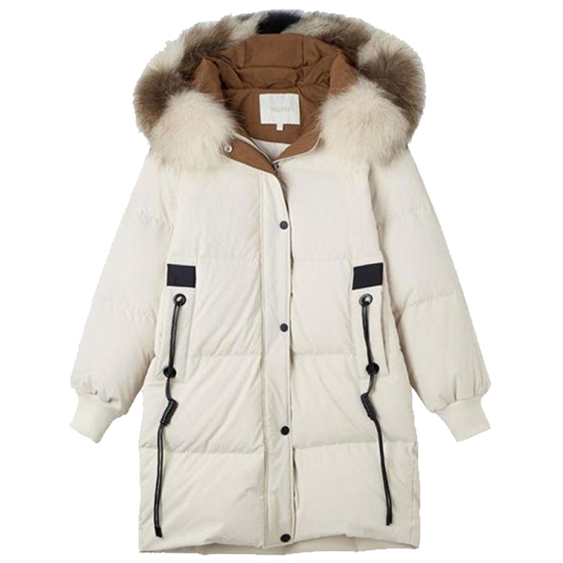 【热卖】7m派克羽绒服女装中长款新款韩版时尚修身过膝加厚鸭绒外套70010951