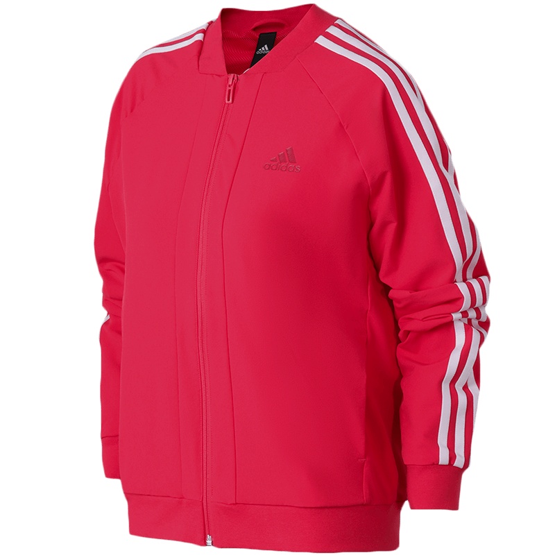 阿迪达斯女服外套三条纹防风透气运动休闲服GF0183