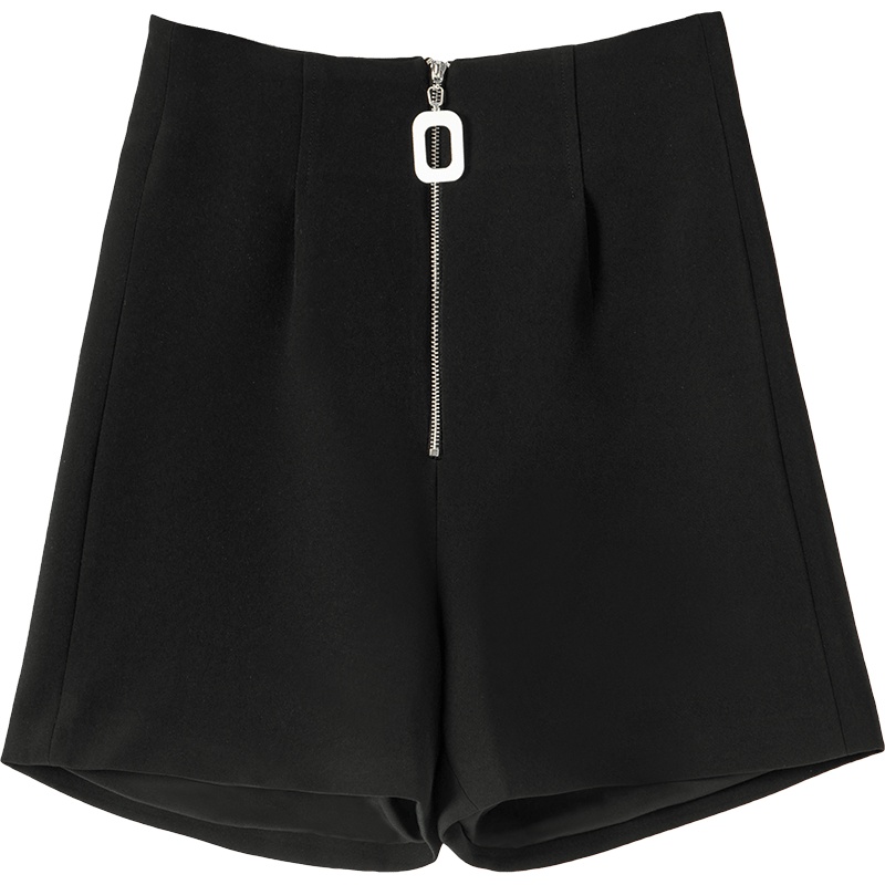 晚白2021春季新品纯色高腰百搭减龄通勤常规休闲裤阔腿裤短裤女