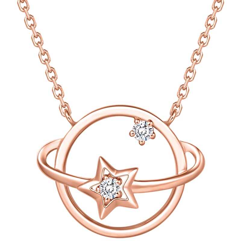 周大福Y时代告白之礼梦幻星球18K金钻石项链吊坠U172468