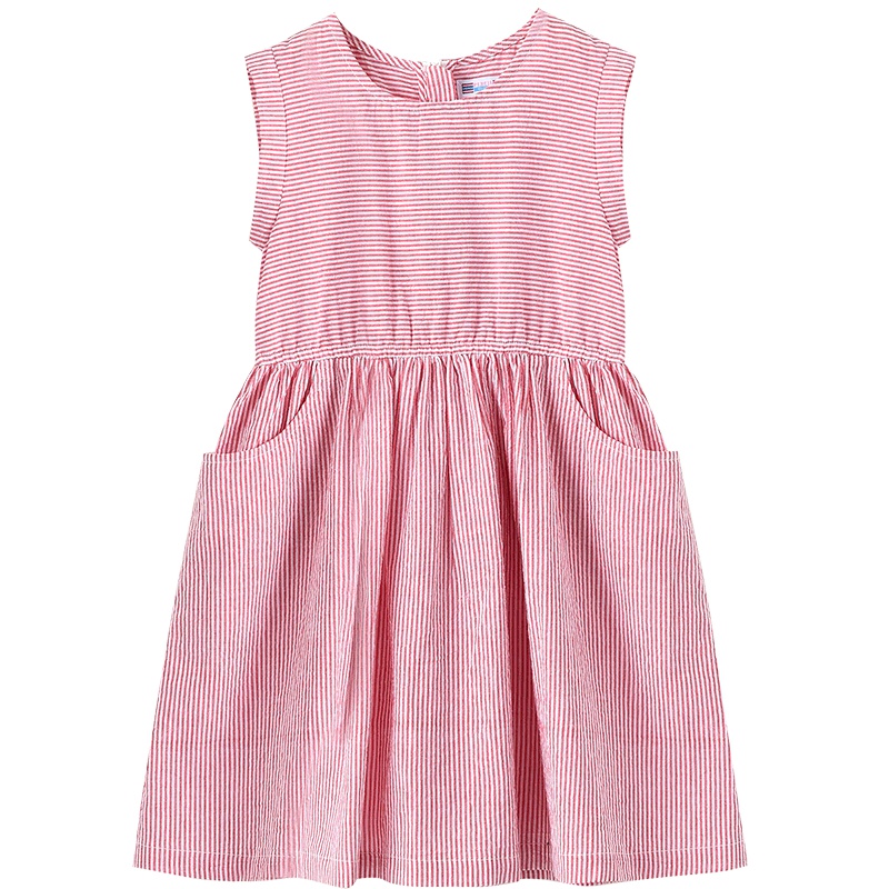 铅笔俱乐部童装2019夏季新款女童连衣裙中大童条纹裙子儿童连衣裙