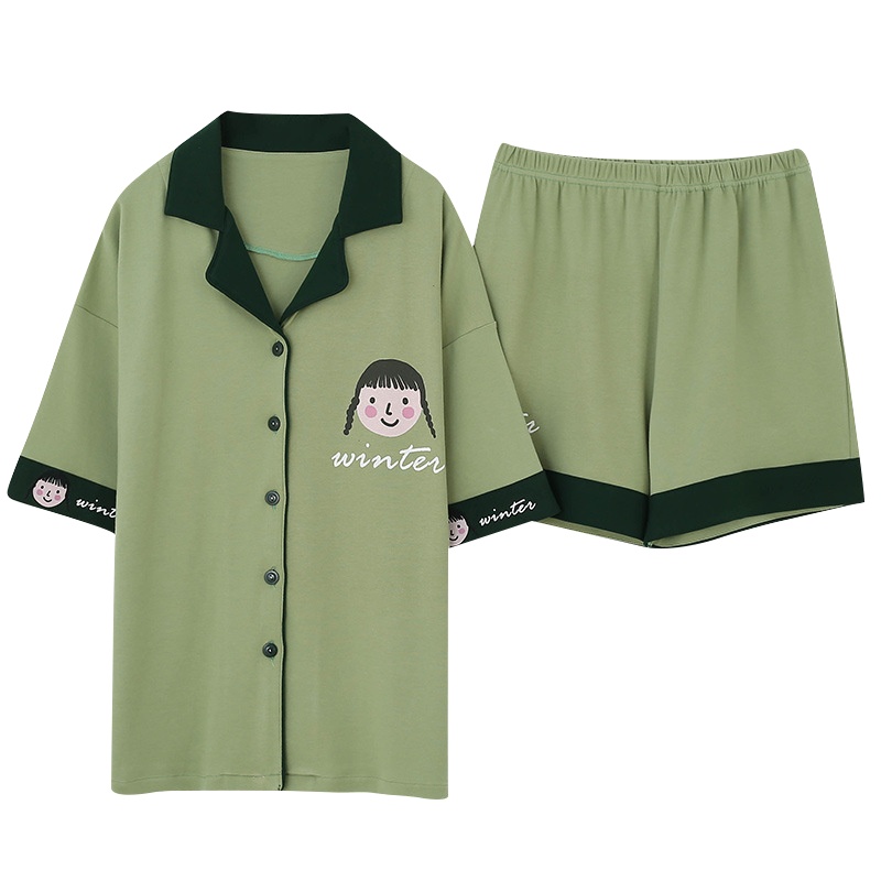 耀婷新款女士棉短裤睡衣套装批发休闲简约风可外穿家居服