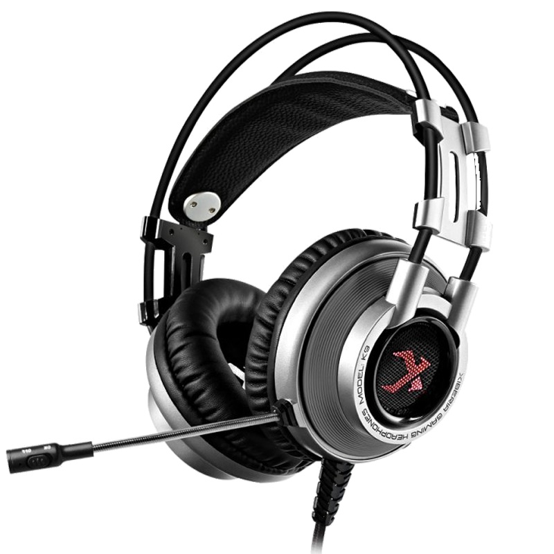 西伯利亚 K9 电竞游戏耳机头戴式usb7.1声道重低音七彩发光电脑耳麦绝地求生吃鸡 铁灰色