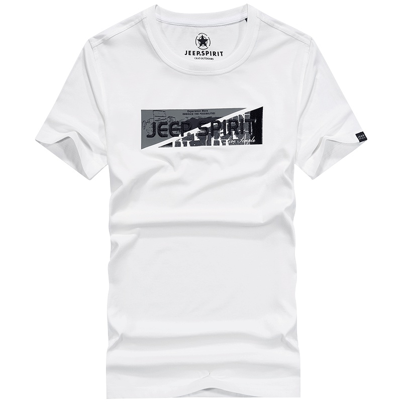 JEEP吉普夏季新款短袖T恤男装圆领套头t恤上衣宽松大码休闲体恤衫1021