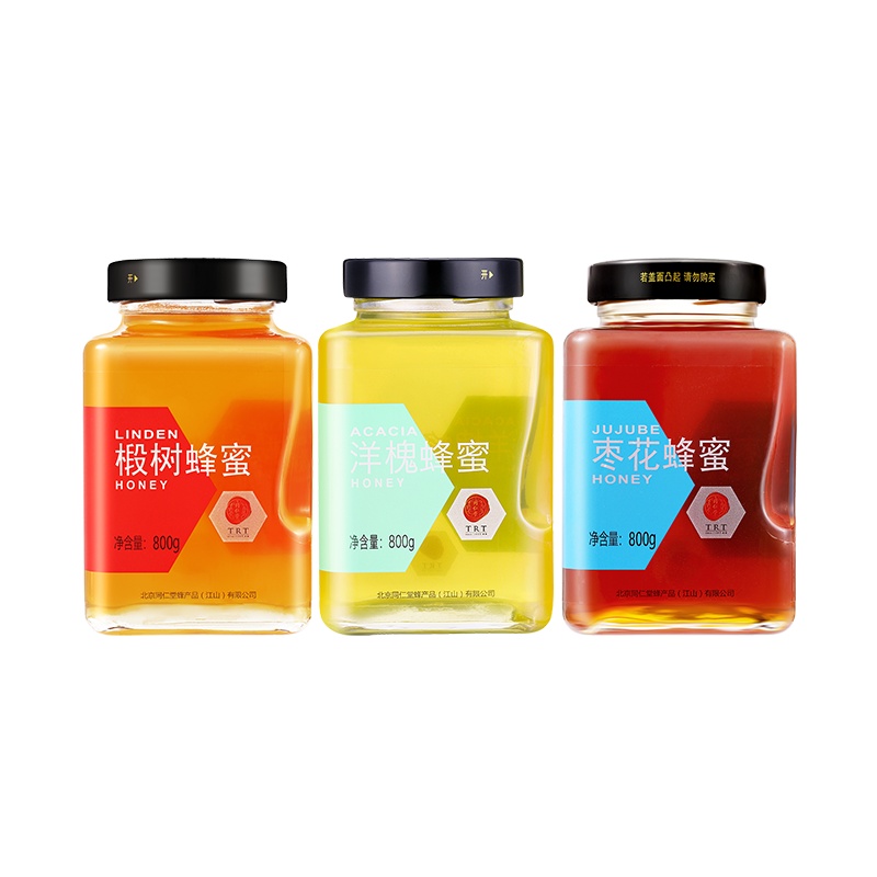 北京同仁堂蜂蜜礼盒(禧)椴树蜂蜜洋槐蜂蜜枣花蜂蜜800g瓶装无添加