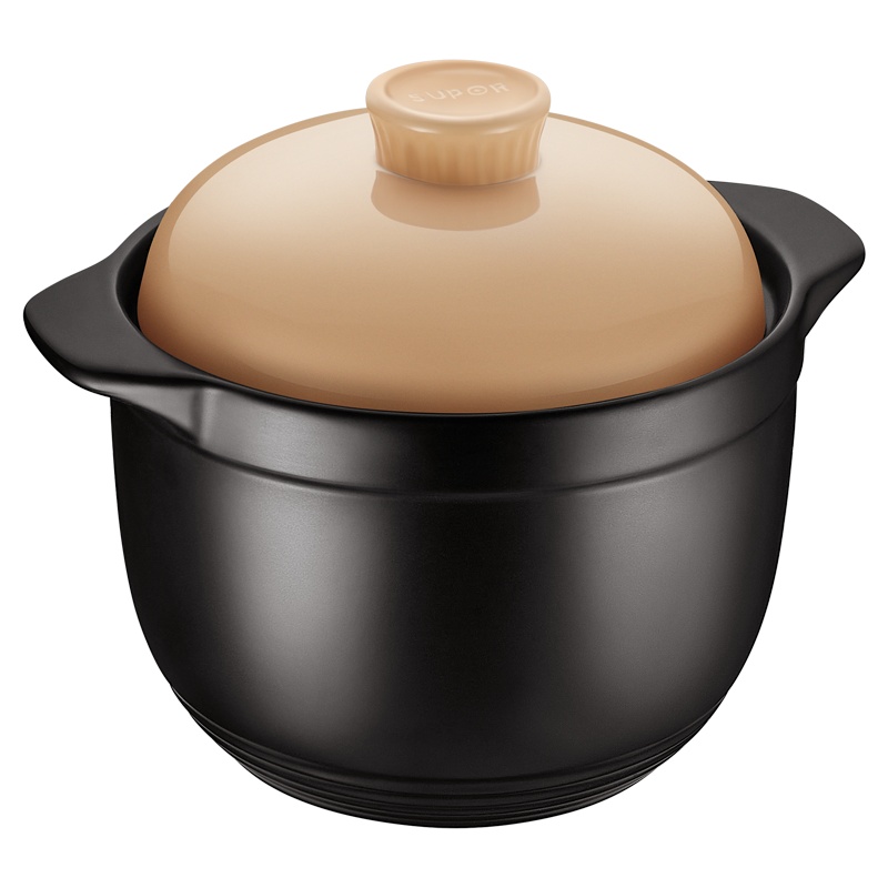 苏泊尔(SUPOR)新陶养生煲怡悦系列砂锅陶瓷煲汤炖锅新陶熬药煮粥饭明火专用4.5L EB45CAT01送汤勺竹垫手套