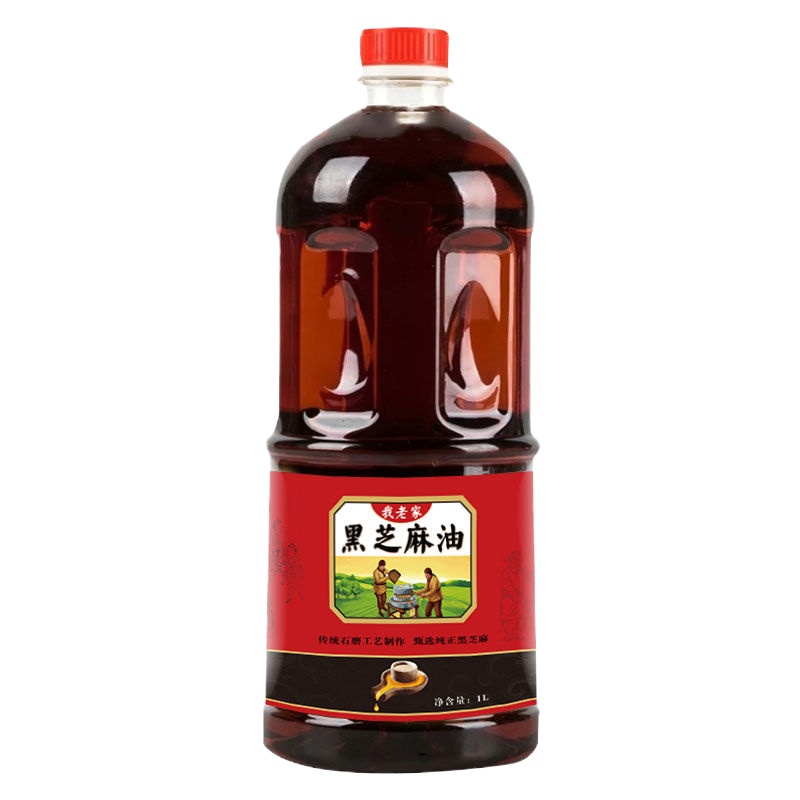农家纯正小磨石磨黑芝麻香油 正宗月子油凉拌火锅 1000毫升[黑芝麻香油]