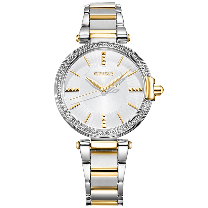 SEIKO精工手表镶钻女表简约时尚女表石英表SRZ516J1