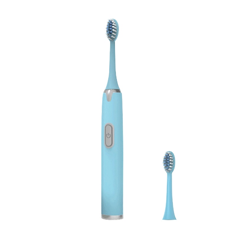 worms电动牙刷男女成人家用充电式软毛全自动牙刷防水声波牙刷 沁心蓝 一档位电池款配(2刷头+5号干电池)