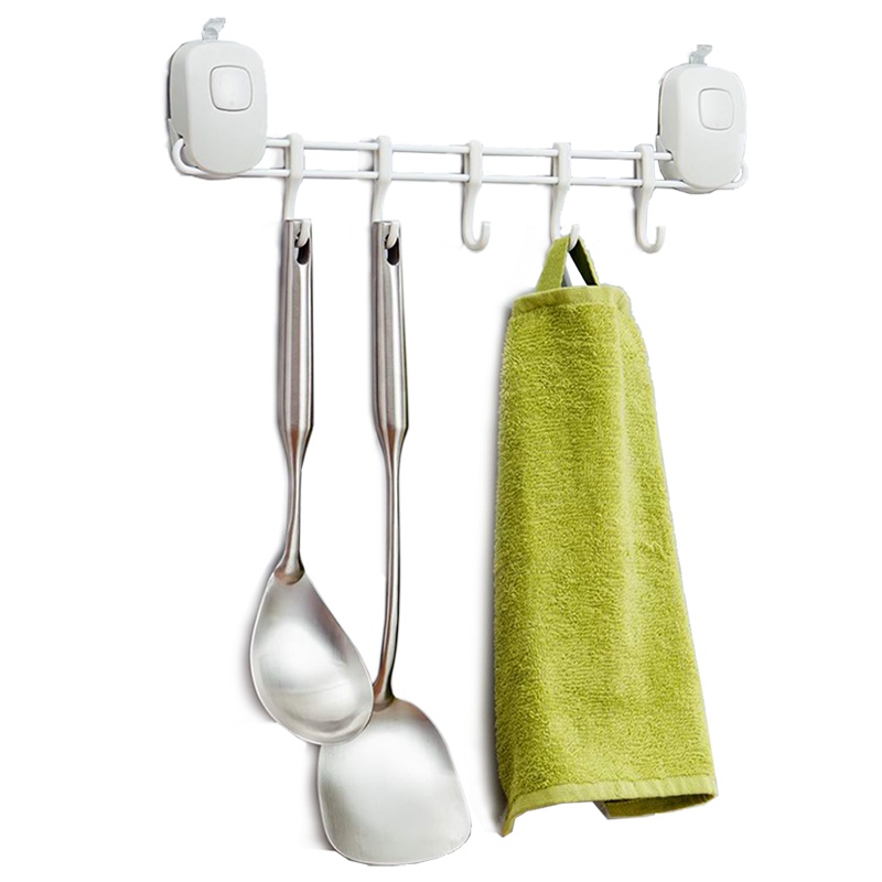 欧润哲(ORANGE) 按钮式五钩吸盘挂钩 免钉家用厨房挂架 浴室毛巾挂钩卫生间门后挂衣钩免打孔 800035