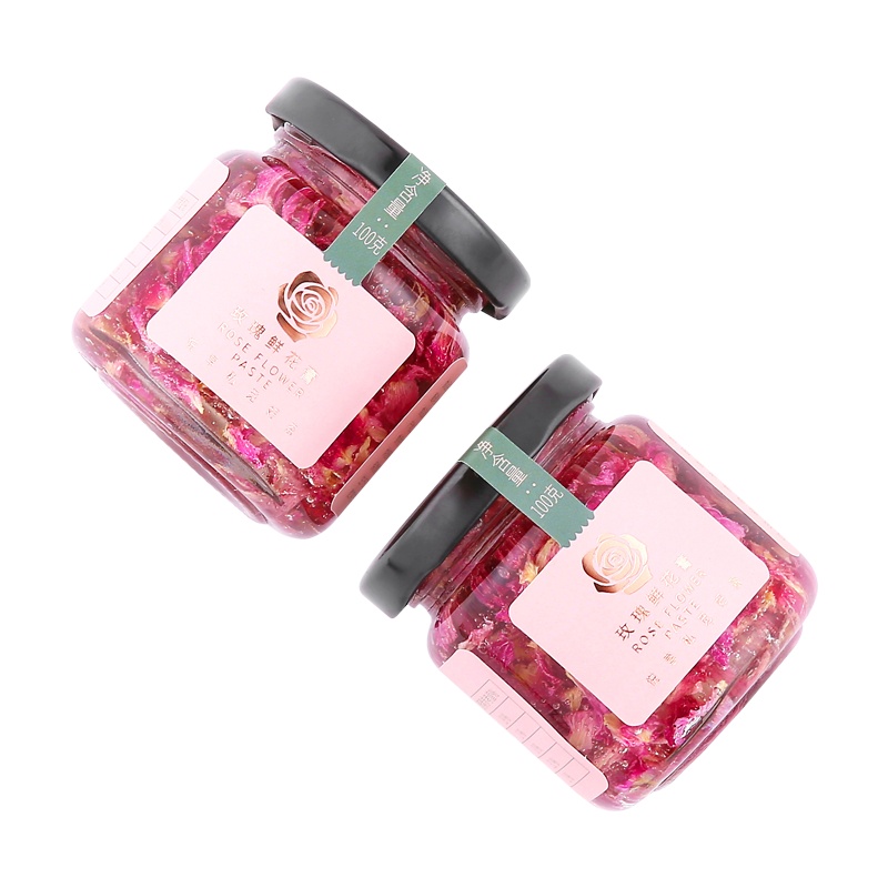 玫瑰花酱食用100g蜂蜜玫瑰花茶泡水手工鲜花膏烘焙馅料