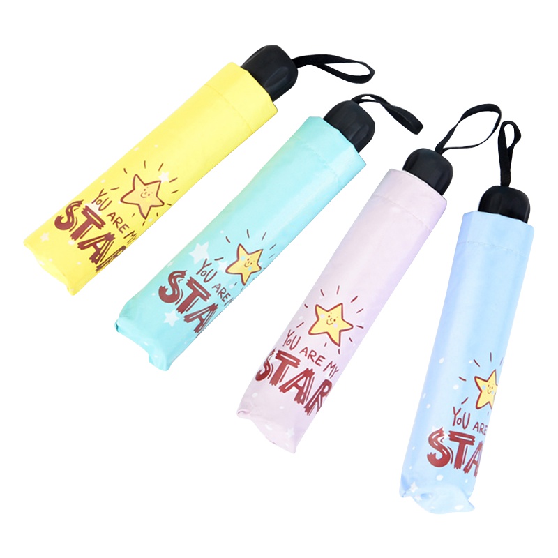 灵孜格小清新伞晴雨两用折叠太阳伞创意防紫外线防晒遮阳黑胶小黑伞