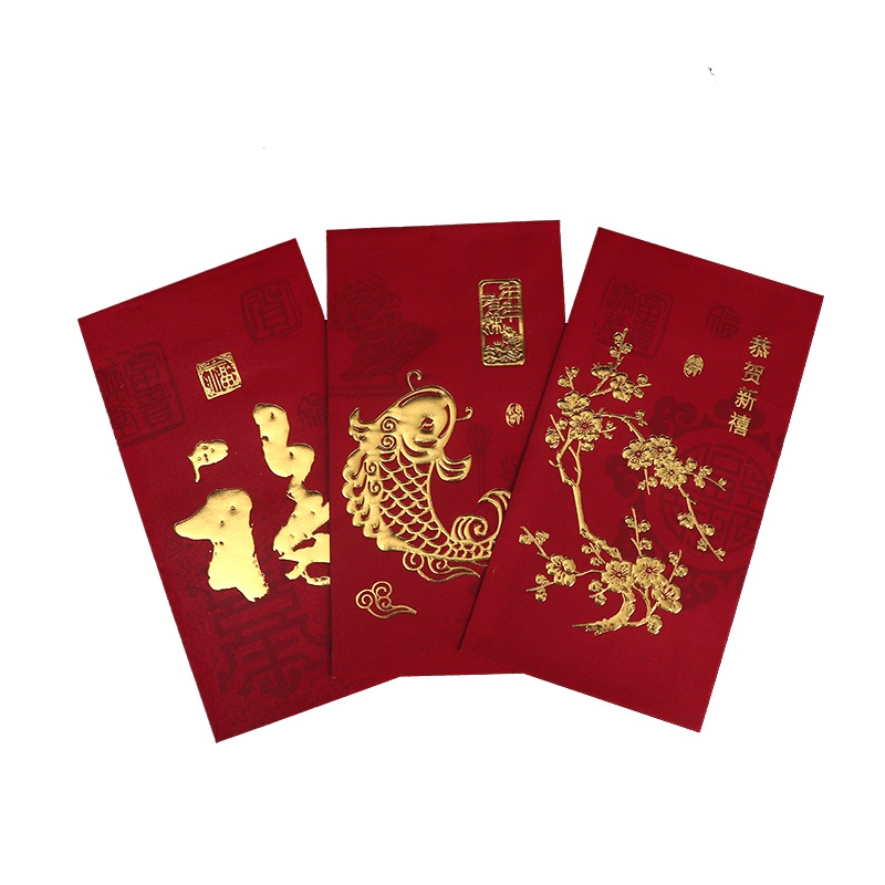柏邦(BOBANG)红包6只装 年年有余 特种纸浮雕双色金