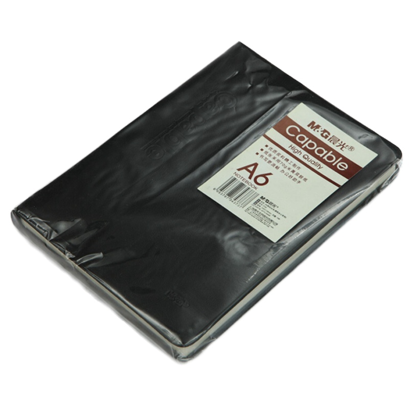 晨光 A6雅纹皮本100页雅致办公APYLN488 黑色 一本装