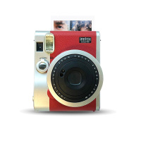 富士(FUJIFILM)INSTAX 拍立得 相机 一次成像胶片相机mini90 典藏红(含10张富士小尺寸相纸)