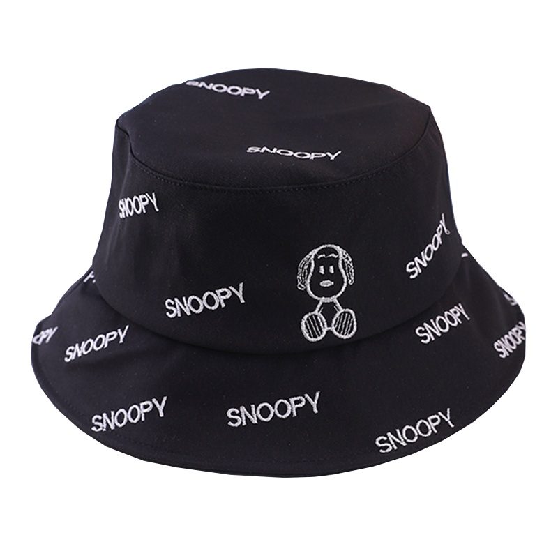 史努比SNOOPY防晒帽女遮脸韩版百搭时尚帽子春秋渔夫帽夏季儿童遮阳帽6-16岁